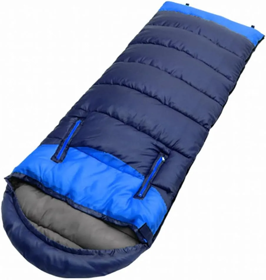 Envelope Sleeping Bag, Warm Waterproof Lightweight Camping Sleeping Bag, 190cm75cm,Can Be Spliced Double Sleeping Bag, Sleeping Bags for Adults and Children Camping -1.9kg_Blue Right Super