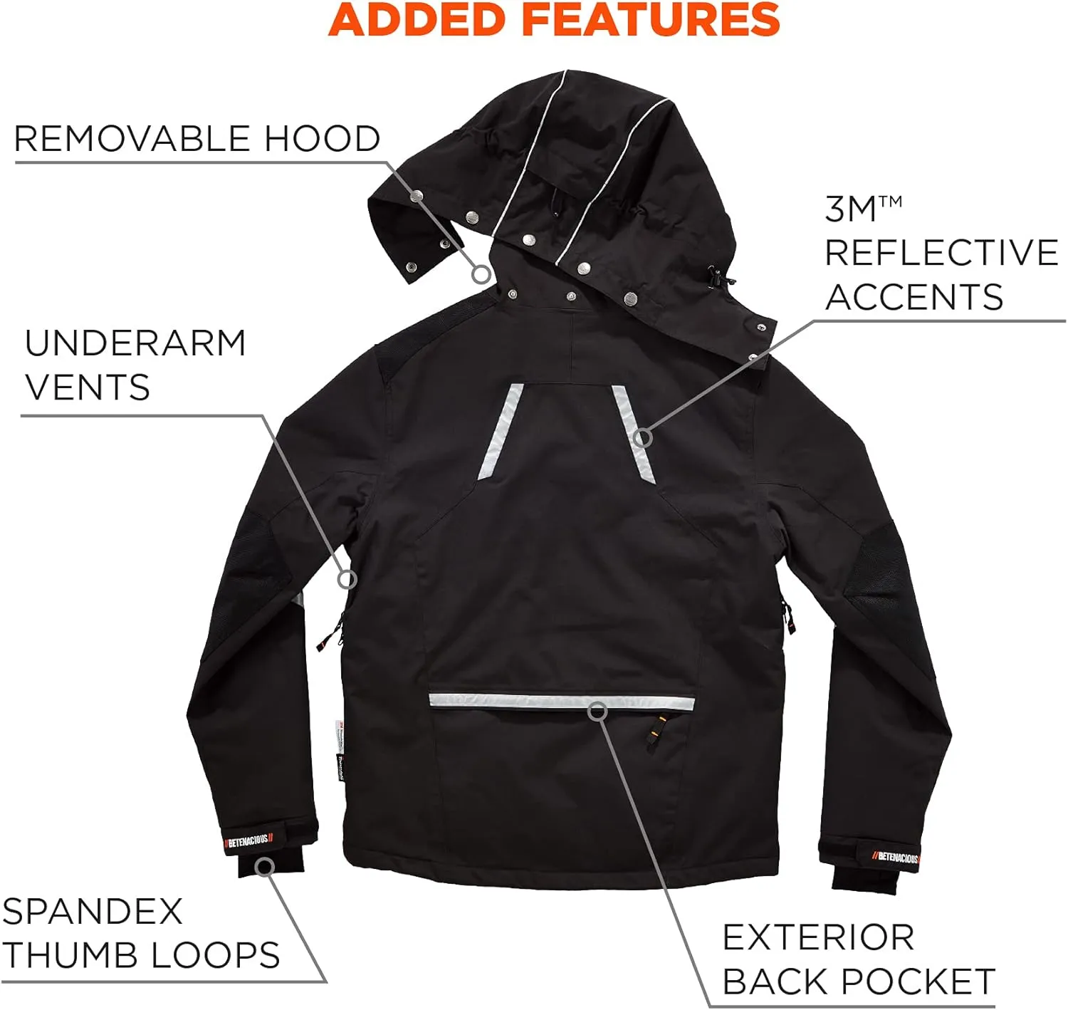 Ergodyne - 41114 N-Ferno 6466 Men's Winter Thermal Work Jacket, Black, Large