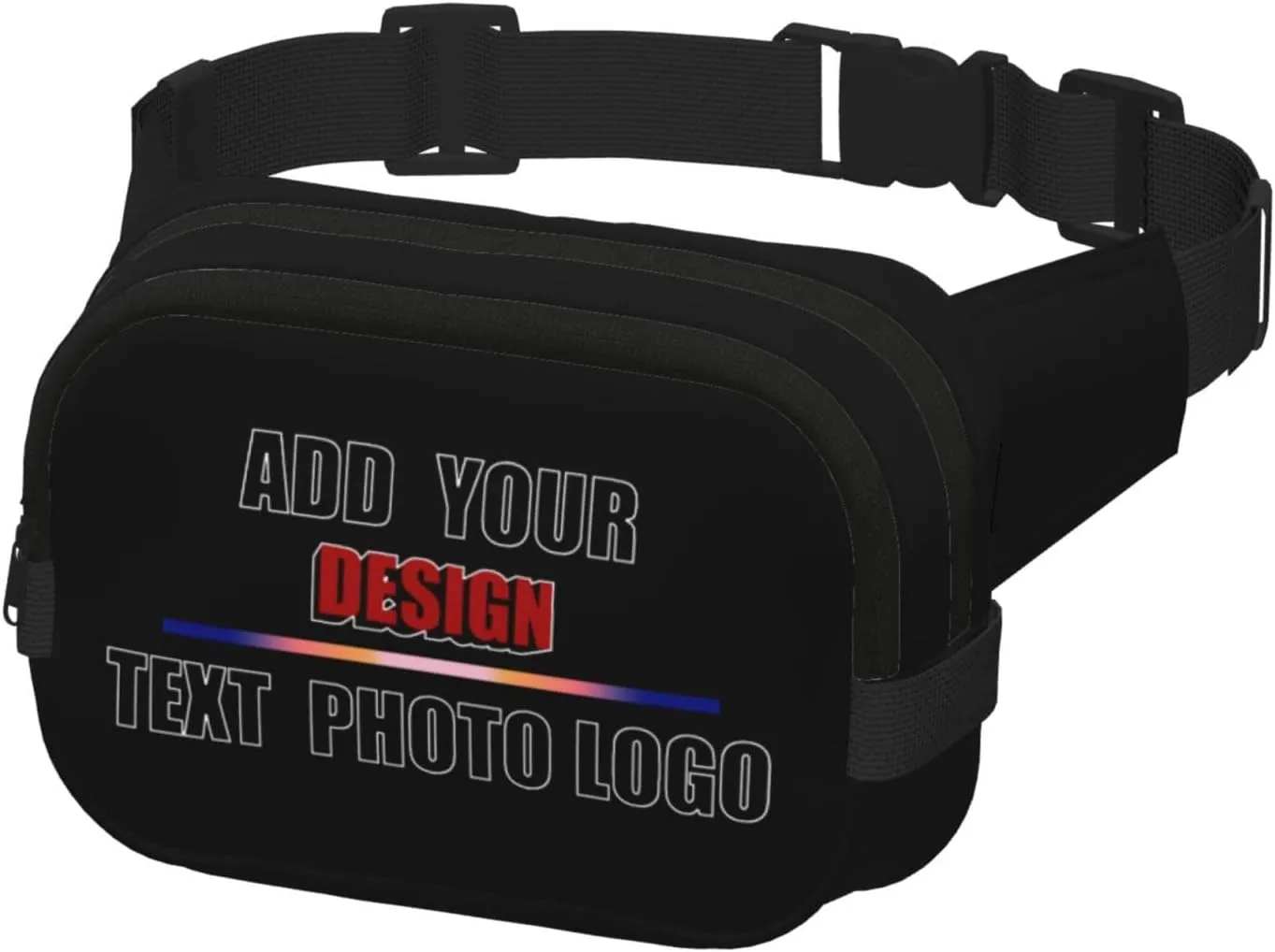 Fanny Pack for Men Women Personalized Belt Bag with Photo Text Logo Hiking Running Gym Travel Essentials