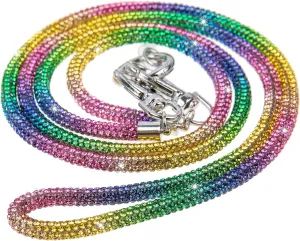 Fashion 43.3'' Exclusive Sparkle Crystal Handbag Lanyard,Premium Bling Handbag Strap,Waterproof Rhinestone Cellphone Lanyard Holder for Women(Rainbow,1PC)