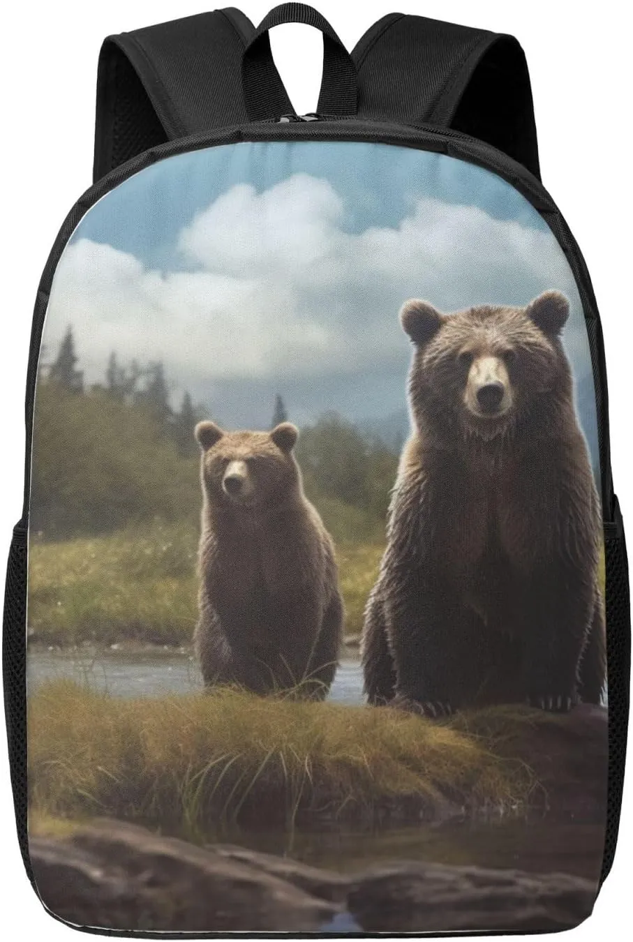 Fashion Backpack 17 Inch Casual Travel Daypack Lightweight Laptop Bags encounter animal Bear Laptop Backpacks for Women Men