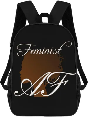 Feminist Funny Travel Backpack 17 Inch Casual Daypack Large Capacity Shoulder Bag for Men Women