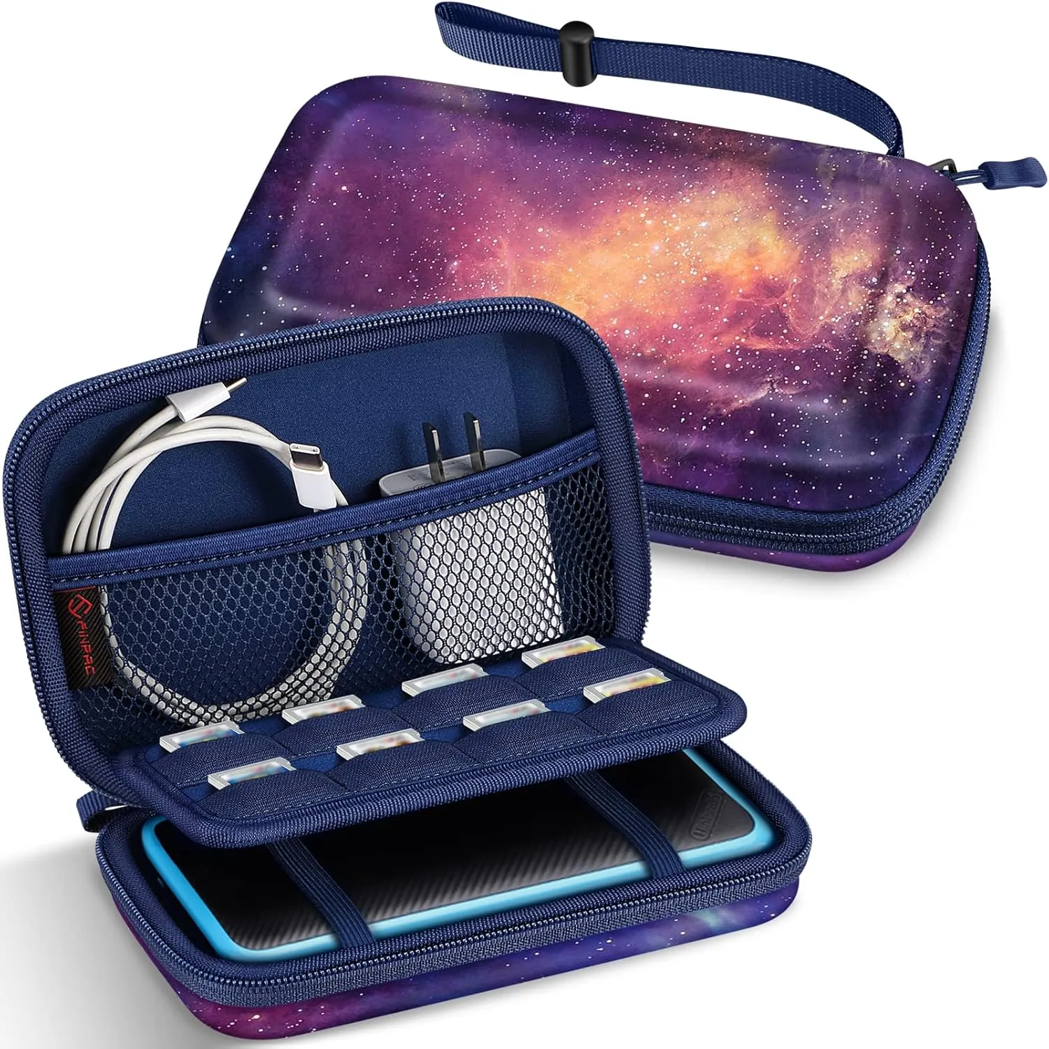 FINTIE Carrying Case for Nintendo New 2DS XL LL / New 3DS / 2DS / 3DS XL LL, Protective Hard Shell Portable Travel Cover Pouch with Game Card Slots & Inner Pocket, Galaxy
