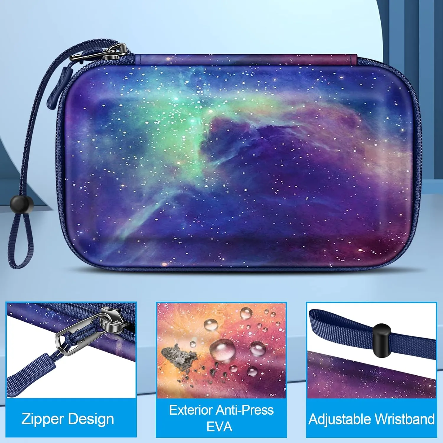 FINTIE Carrying Case for Nintendo New 2DS XL LL / New 3DS / 2DS / 3DS XL LL, Protective Hard Shell Portable Travel Cover Pouch with Game Card Slots & Inner Pocket, Galaxy