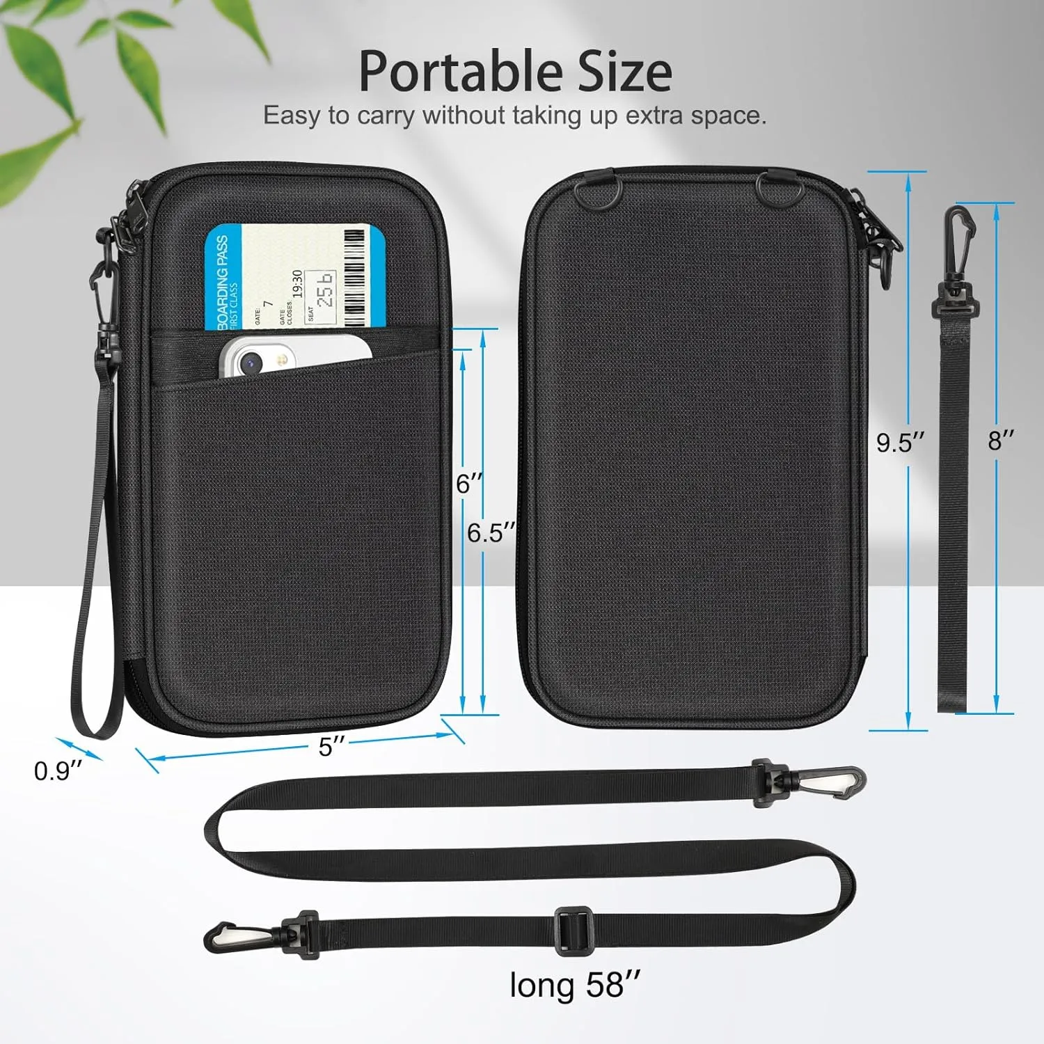 Fintie Family Passport Holder for Travel, 6 People Big Capacity RFID Blocking Travel Document Organizer Clutch Bag with Pen Holder Keychain Credit Cards Case Cover for Women Men, Black