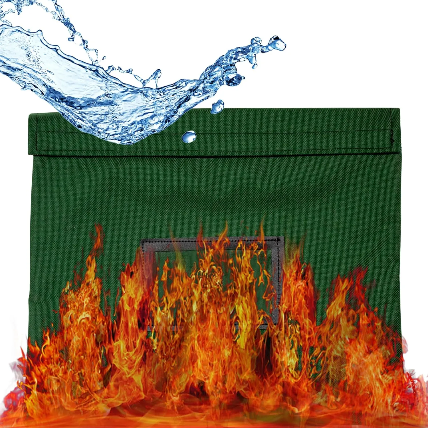 Fire Resistant and Water Repellent Document Bag, 14 x 11 Inch (Forest Green)