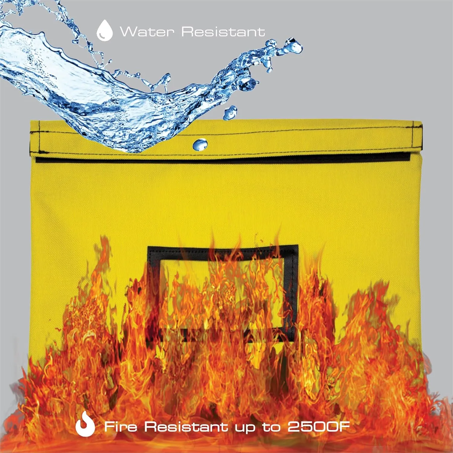 Fire Resistant and Water Repellent Document Bag, 14 x 11 Inch (Yellow)