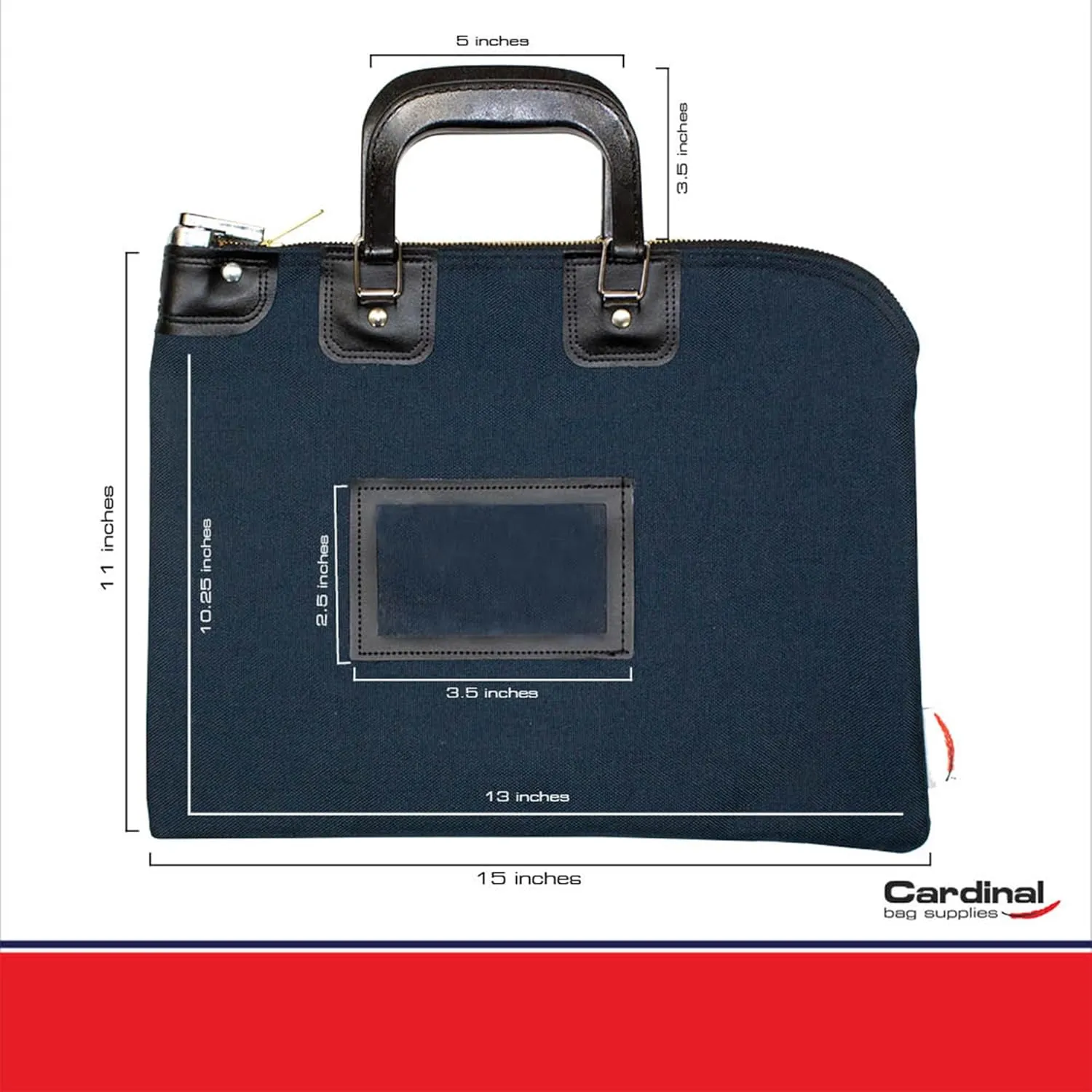 Fire Resistant Security Money Bag with Lock, 15 x 11 Inch (Navy Blue)