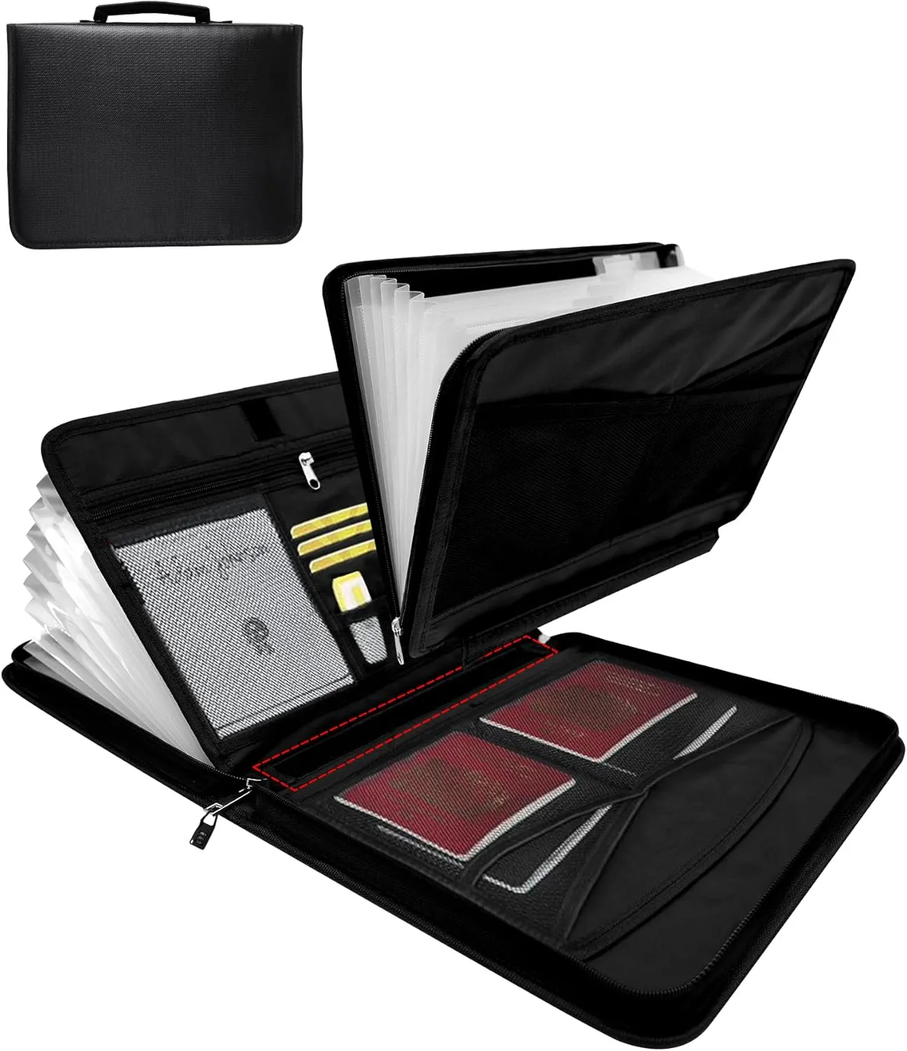 Fireproof Important Document Organizer Bag, a-z Accordion File Organizer 26 Pocket with Handle,Holder for Documents, Cash, Receipt, Birth Certificate, Passport, Citizenship Certificate, etc.