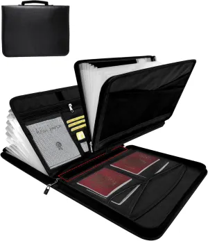 Fireproof Important Document Organizer Bag, a-z Accordion File Organizer 26 Pocket with Handle,Holder for Documents, Cash, Receipt, Birth Certificate, Passport, Citizenship Certificate, etc.