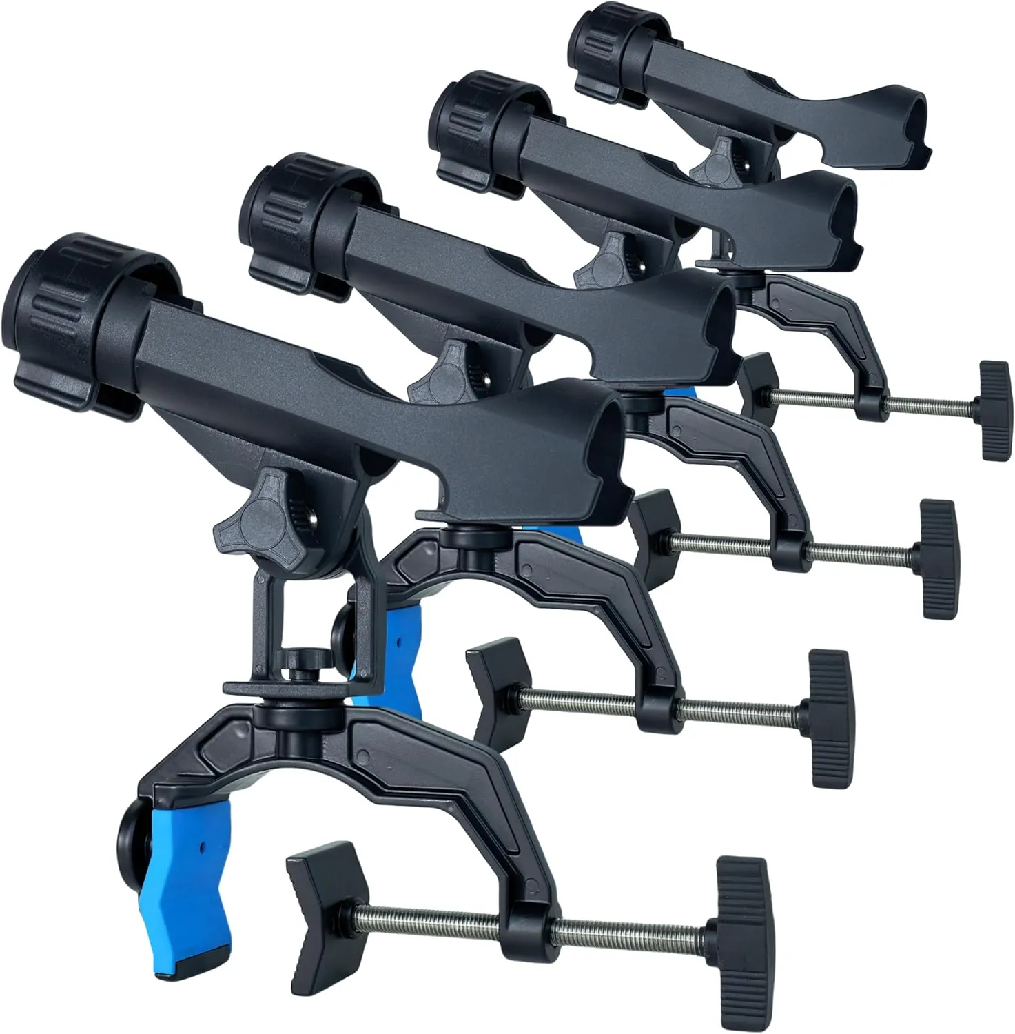 Fishing Rod Holders for Boat, Upgraded Fishing Rod Holder with Enlarge Clamp Innovative Dual-V Shaped Design Fit Round/Square Tube Boat Fishing, Fishing Gifts for Men