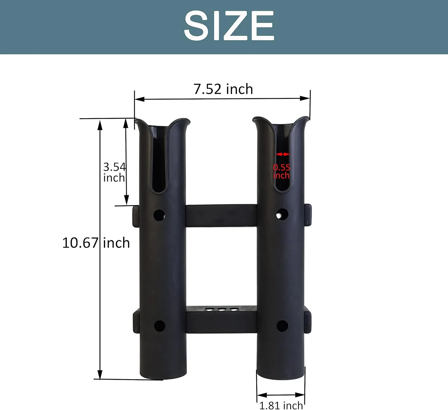 Fishing Rod Holders Rack Rod Fishing Pole Holder for Boat Yacht Kayak Garage Storage or Truck with Screws