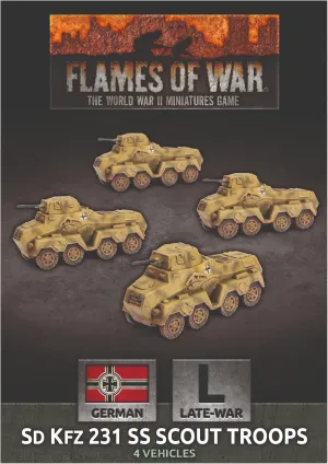 Flames of War: Late War German Waffen SS Sd Kfz 231 Scout Troop (GBX154)