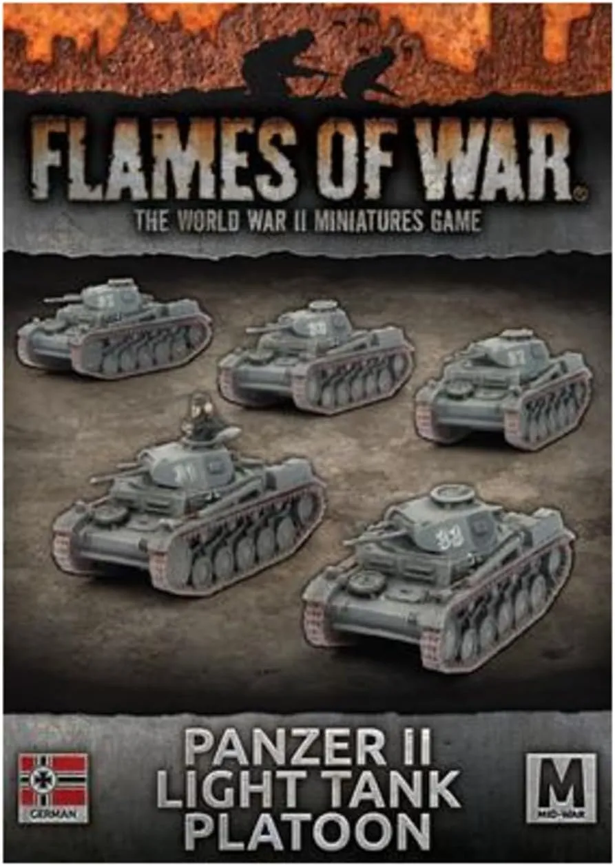 Flames of War: Mid War: German: Panzer II Light Tank Platoon (GBX108)