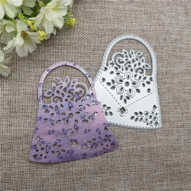 Flower Handbag Design Bag Lady Handag Metal Cutting Dies Stencil Scrapbooking Photo Album Card Paper Embossing Craft DIY
