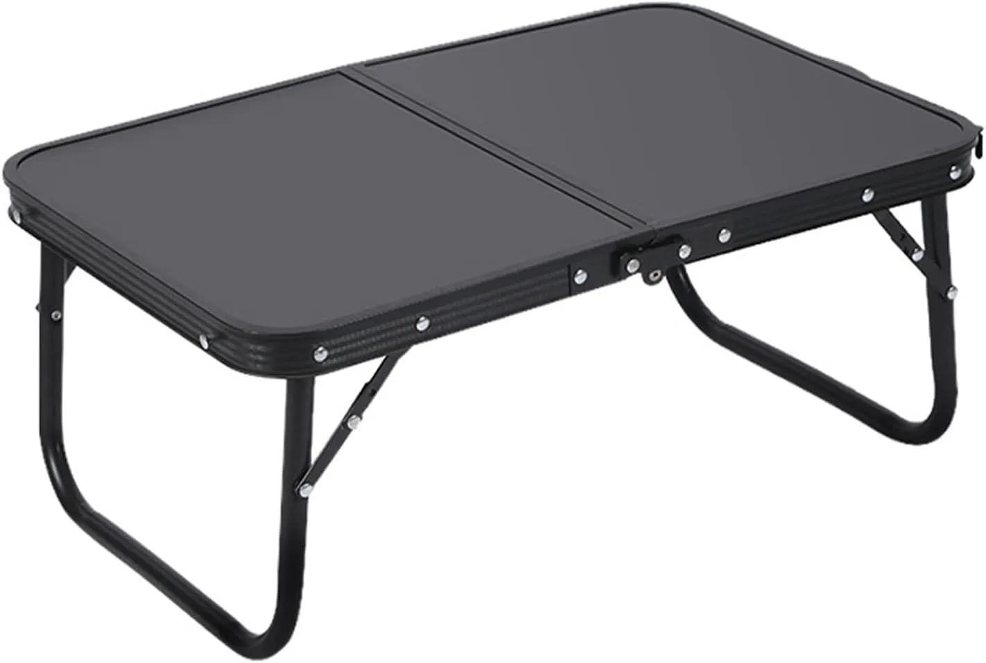 Foldable Laptop Table, Bed Tray Table, Portable Outdoor Tables, Aluminum Alloy with Carrying Handle, Black 23.6x15.7x9.8in (60x40x25Cm)