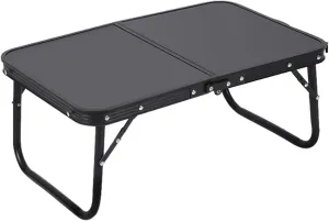Foldable Laptop Table, Bed Tray Table, Portable Outdoor Tables, Aluminum Alloy with Carrying Handle, Black 23.6x15.7x9.8in (60x40x25Cm)