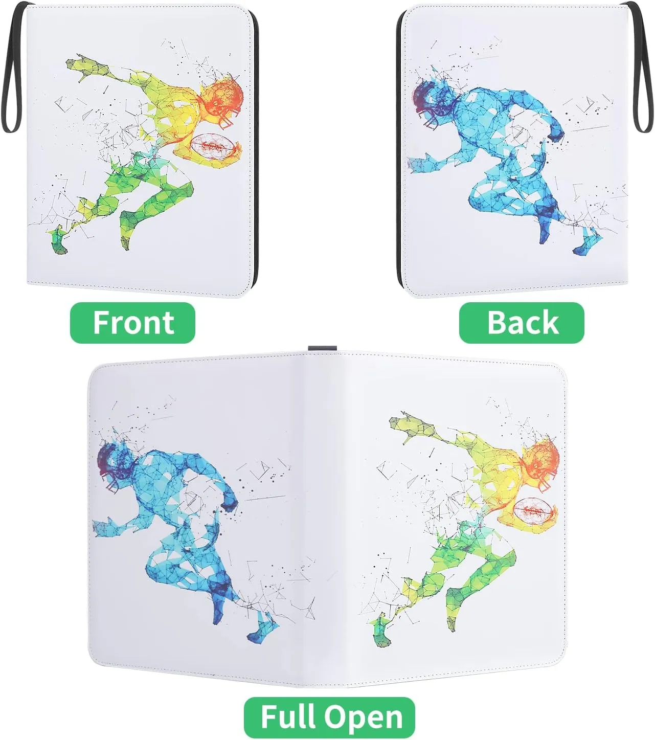 Football Card Binder with Sleeves, 900 Pockets Trading Card Holder, Sports Cards Storage Organizer for Football Basketball Baseball or Gaming Trading Cards with 50 Removable Sleeves