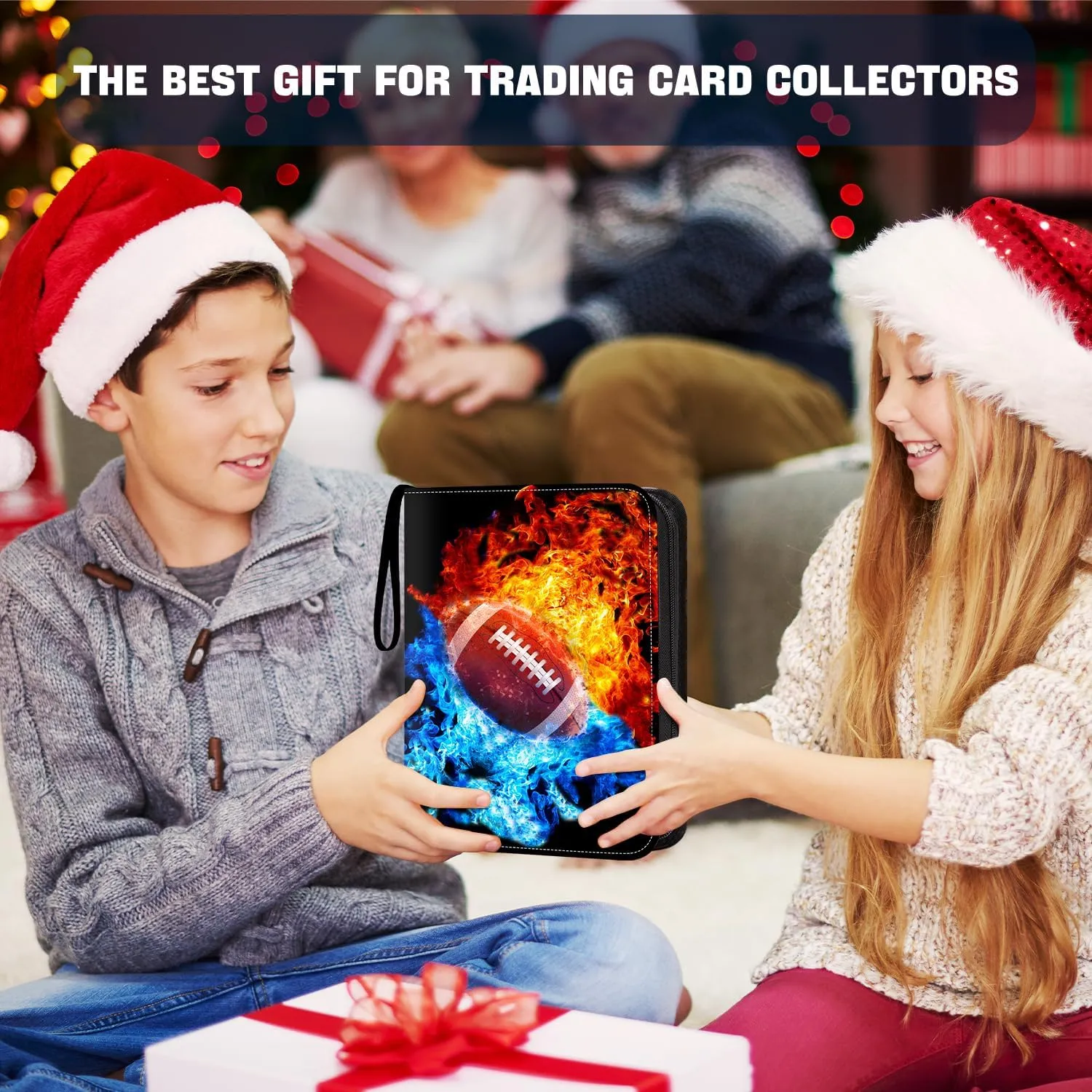 Football Card Binder with Sleeves,9-Pocket Trading Card Holder Card Collectors Album Hold Up to 900 Cards,Card Folder for Football Baseball Basketball Sport Trading Cards, TCG, MTG, PTG Games