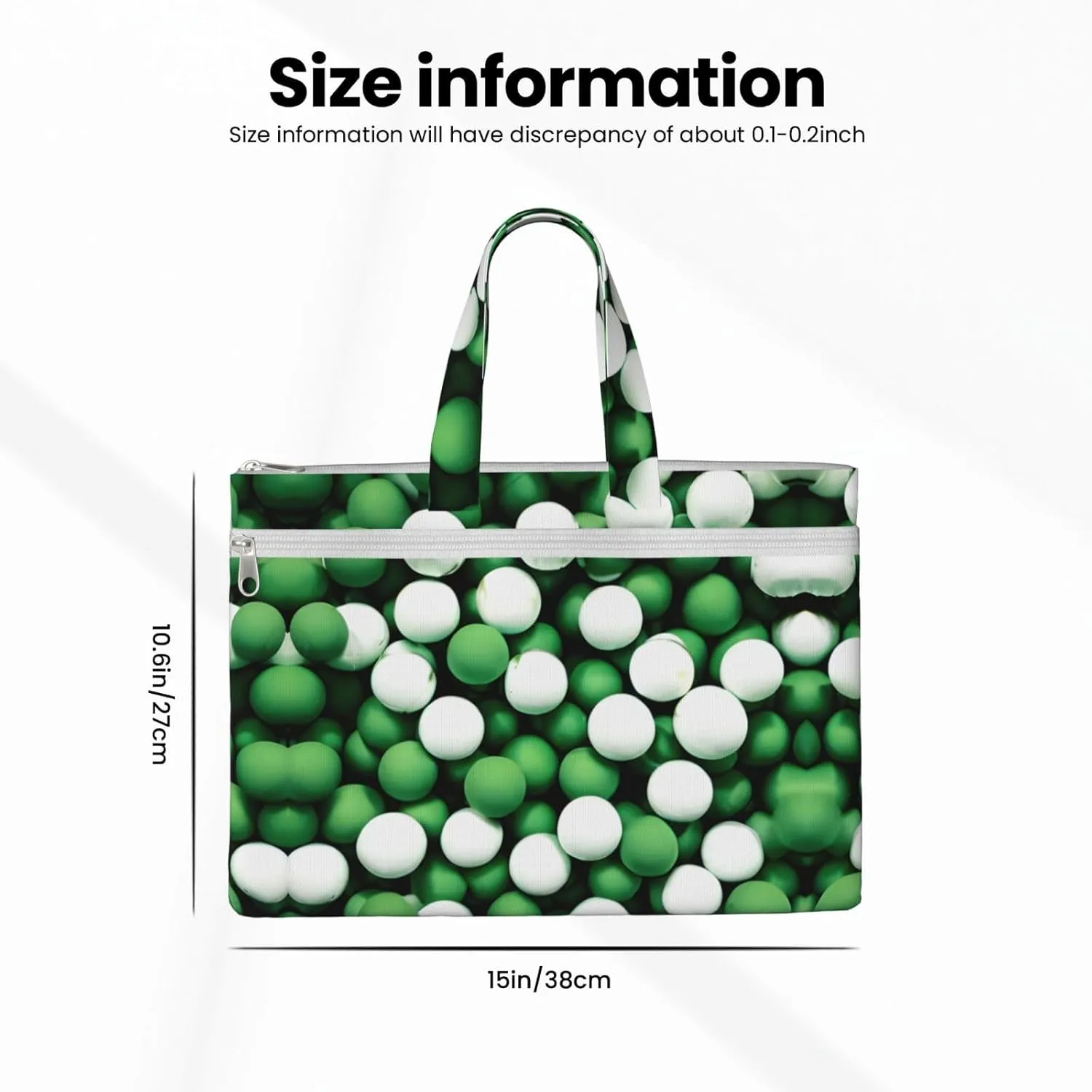 Football White Green Canvas Document Bag A4 File Organizer For School Supplies And Study