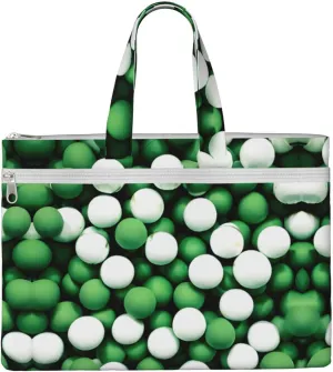 Football White Green Canvas Document Bag A4 File Organizer For School Supplies And Study