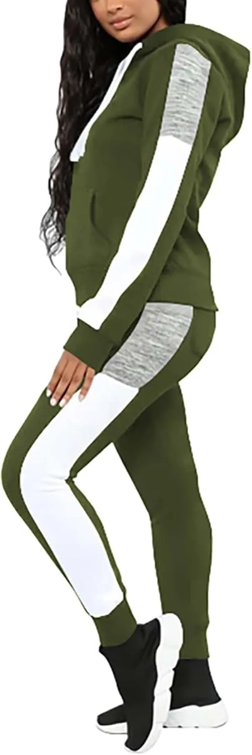 Fooullaide Sweatsuits for Women Set 2 Piece Outfit Long Sleeve Hoodies Jogging Suits Sweatpants Lounge Tracksuit with Pocket