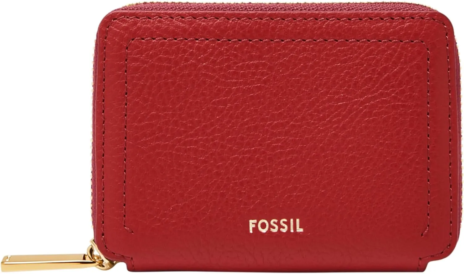 Fossil Logan Zip Card Case, Garnet