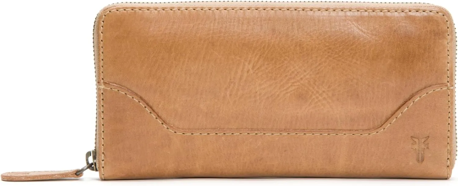 Frye Women's Melissa Zip Around Leather Wallet, Stylist Purse with Card Holder & Pockets