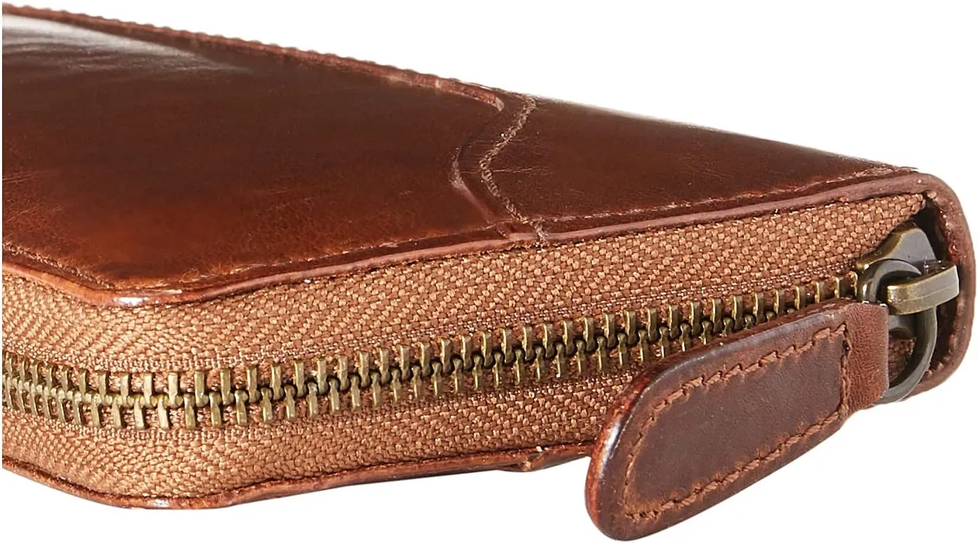 Frye Women's Melissa Zip Around Leather Wallet, Stylist Purse with Card Holder & Pockets