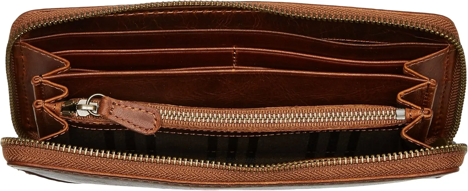 Frye Women's Melissa Zip Around Leather Wallet, Stylist Purse with Card Holder & Pockets