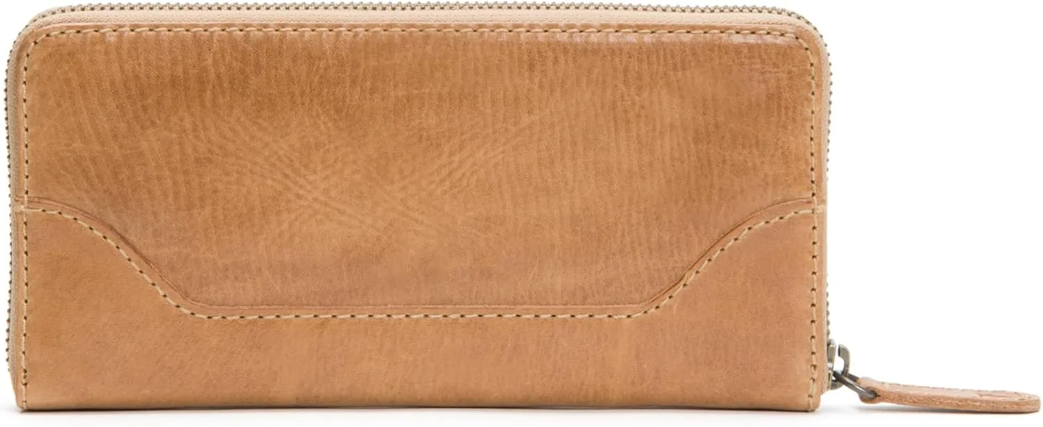 Frye Women's Melissa Zip Around Leather Wallet, Stylist Purse with Card Holder & Pockets