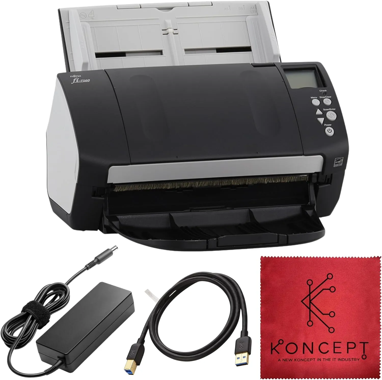Fujitsu FI-7160 Document Scanner - Duplex - 2 Year Warranty- Scanners for Computers with 24 & USB 3.0 Cable, 8.5 X 14 in, 600 DPI, 60 PPM (Mono/Color), ADF, 4000 Scans Per Day (Renewed)