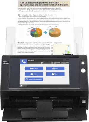 Fujitsu N7100 Network Document and Image Scanner with Large Touch Screen