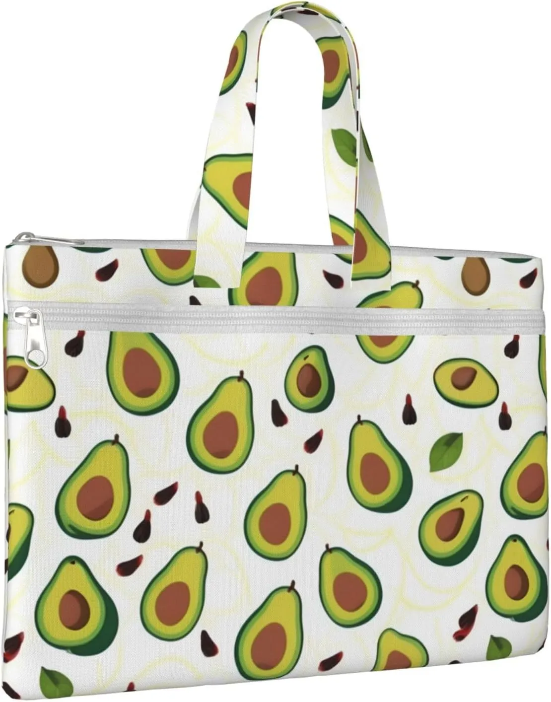 Funny Cartoon Avocados Canvas Document Bag A4 File Organizer for School Supplies and Study