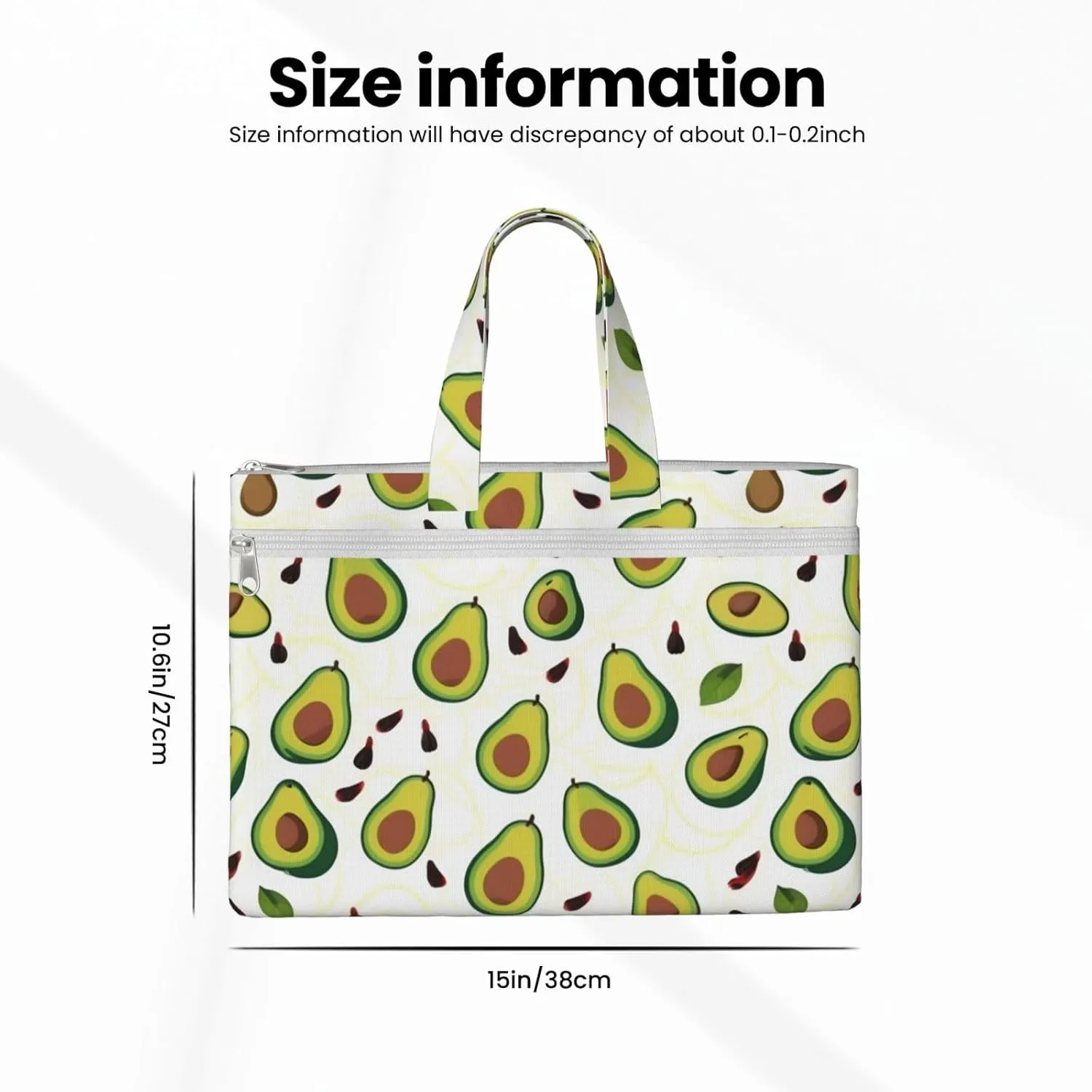 Funny Cartoon Avocados Canvas Document Bag A4 File Organizer for School Supplies and Study