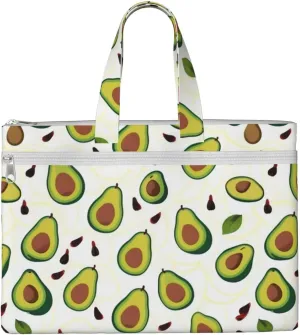 Funny Cartoon Avocados Canvas Document Bag A4 File Organizer for School Supplies and Study
