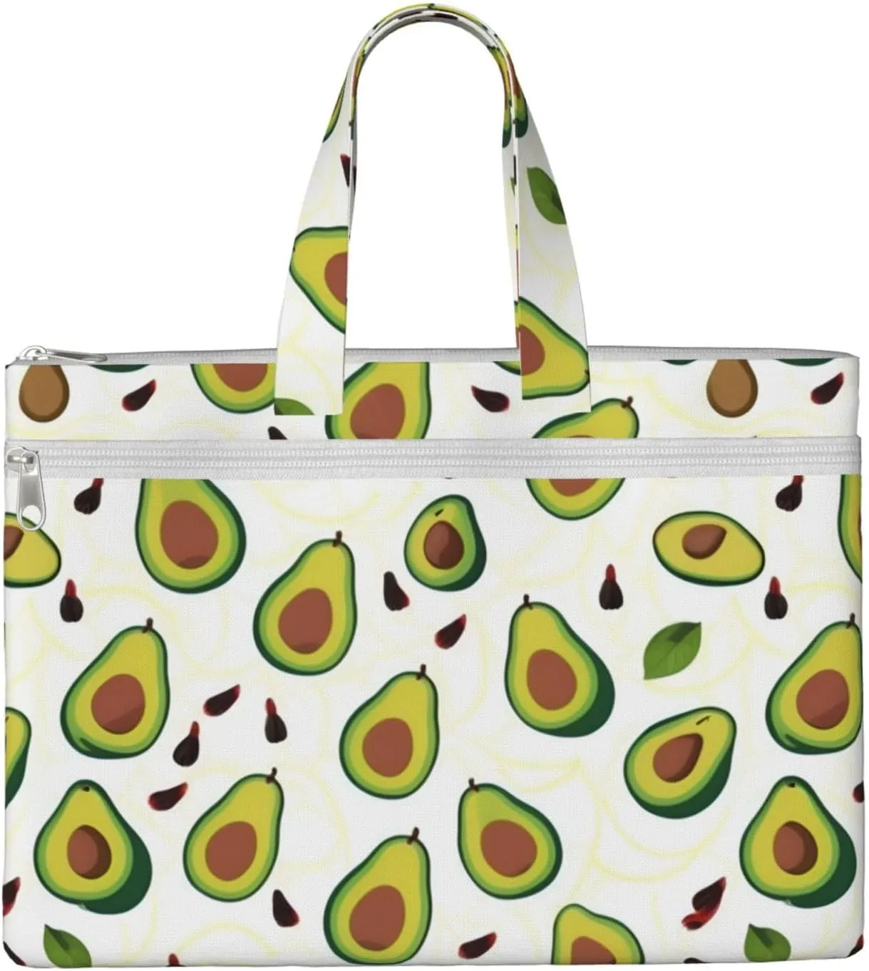 Funny Cartoon Avocados Canvas Document Bag A4 File Organizer for School Supplies and Study