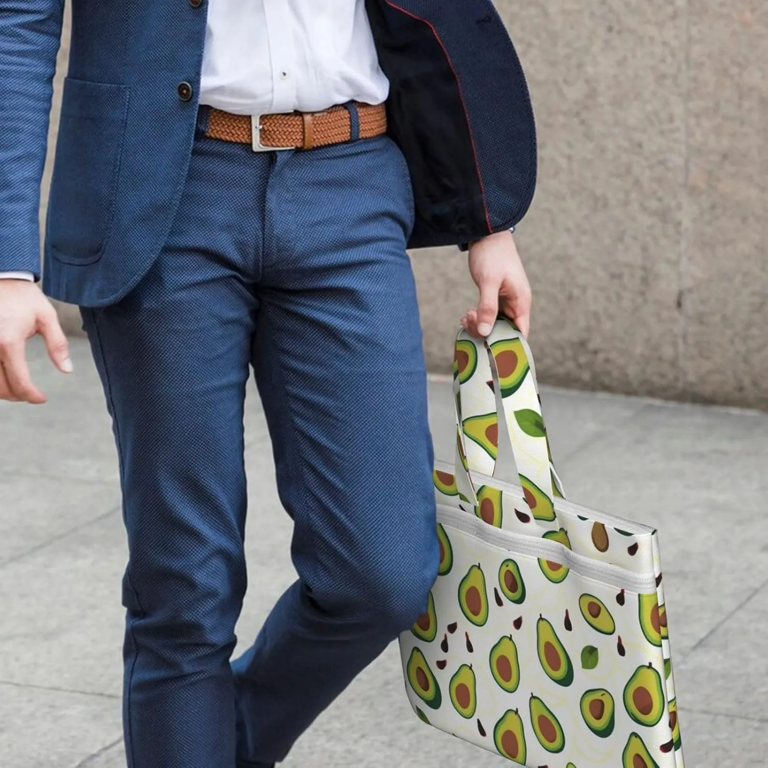 Funny Cartoon Avocados Canvas Document Bag A4 File Organizer for School Supplies and Study