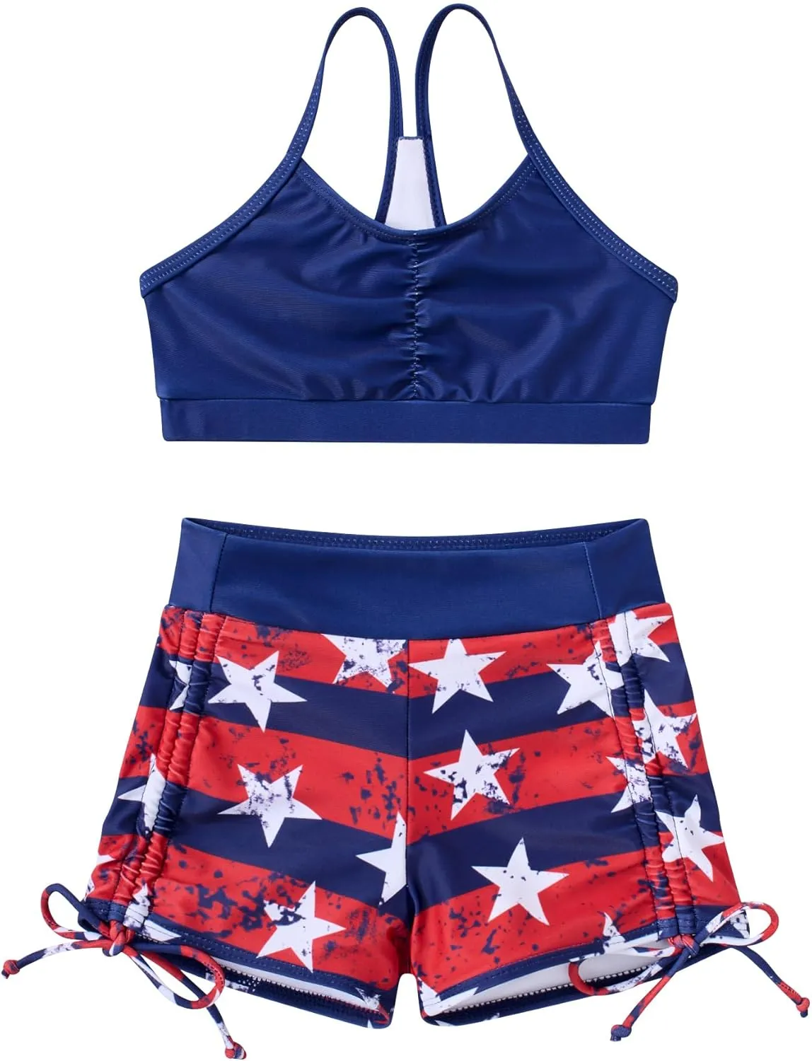 Funnycokid Girls Swimsuit 3 Pieces Zip Rash Guard Set Bikini Bathing Suits Boyshort Summer Kids Swimwear 3-12 Years