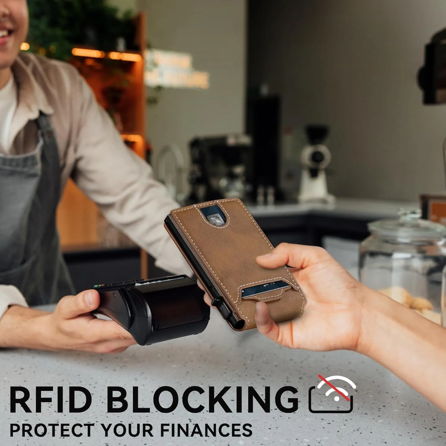 furid Card Wallet For Men Slim: Smart Wallet - Rfid Minimalist Front Pocket with ID Window Pop Up Wallet with Money Clip Gift For Him