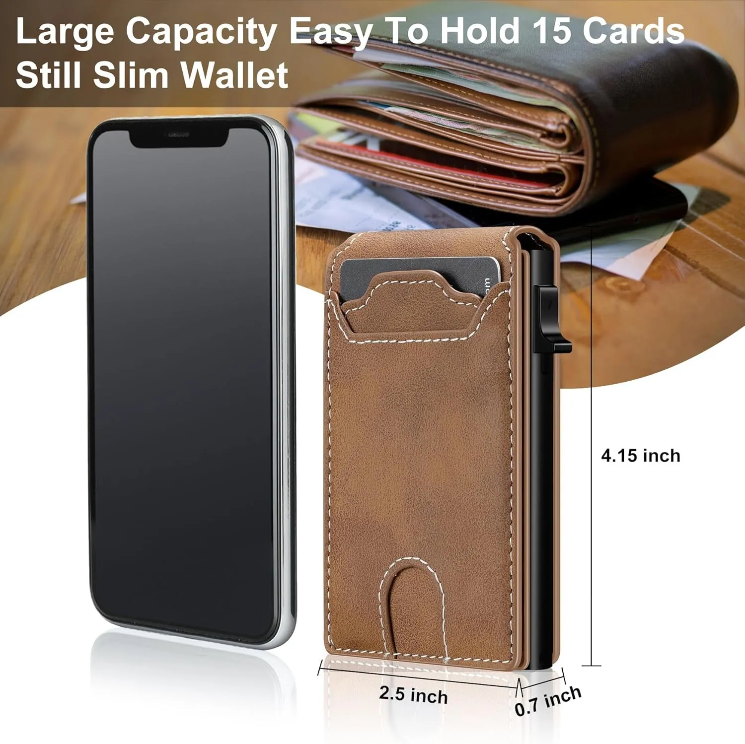 furid Card Wallet For Men Slim: Smart Wallet - Rfid Minimalist Front Pocket with ID Window Pop Up Wallet with Money Clip Gift For Him