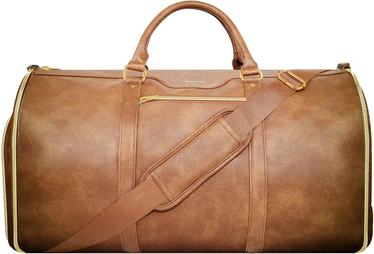 Garment Bag for Travel, Carry On Garment bag, Convertible Duffel Bag with Shoe Compartment, Perfect for Business Trips and Weekend Getaways (LT Brown)