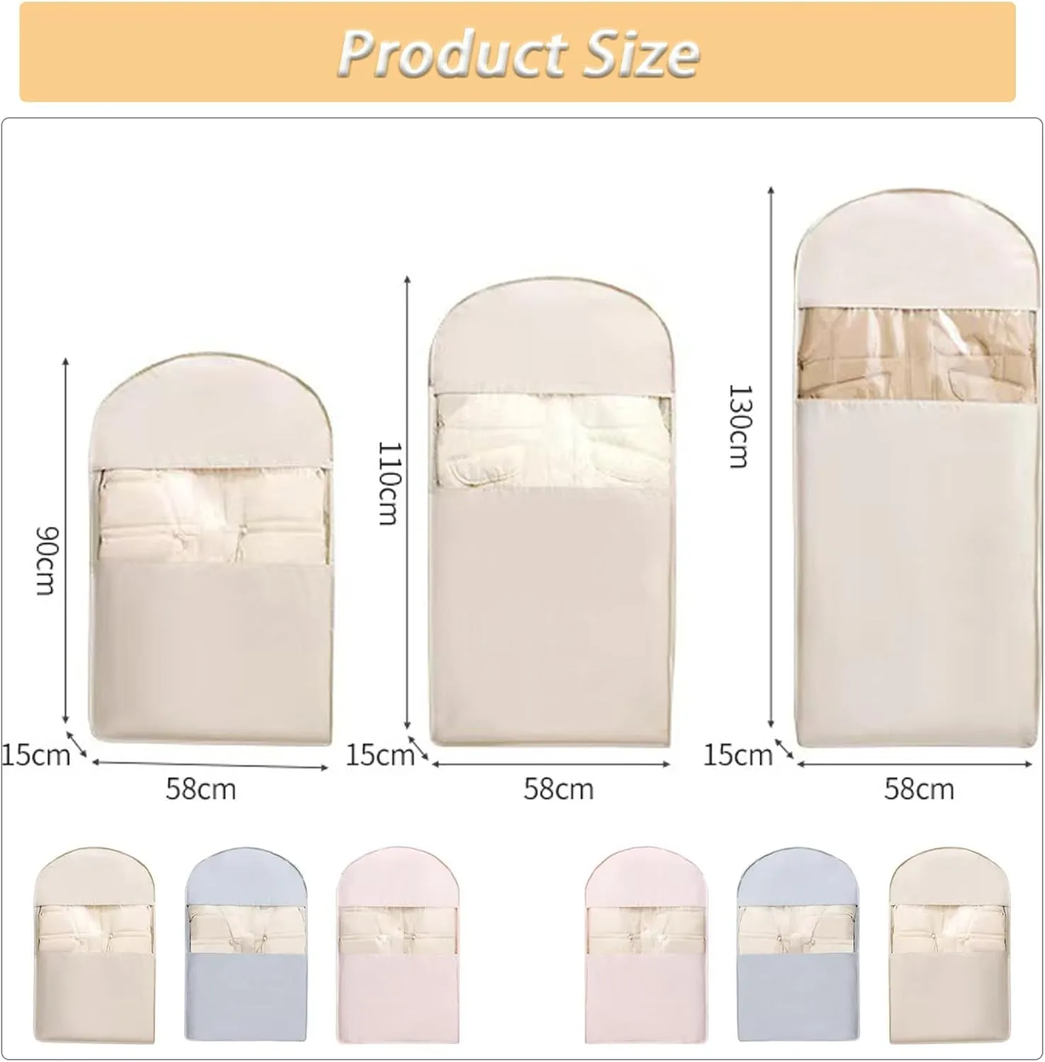 Garment Bags for Hanging Clothes Travel, Space Saving Hanging Garment Bag with Self Compression Zipper (Pink, L)