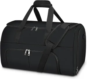 Garment Bags for Travel - Large Suit Bag for Men Carry On Garment Bag, Convertible Garment Duffle Bag with Shoes Compartment, 2 in 1 Hanging Dress Suitcase Suit Travel Bags (Black)