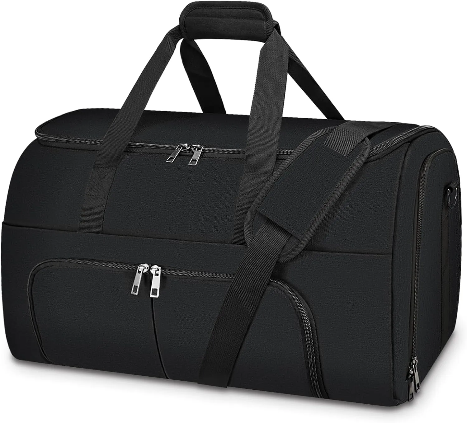 Garment Bags for Travel - Large Suit Bag for Men Carry On Garment Bag, Convertible Garment Duffle Bag with Shoes Compartment, 2 in 1 Hanging Dress Suitcase Suit Travel Bags (Black)