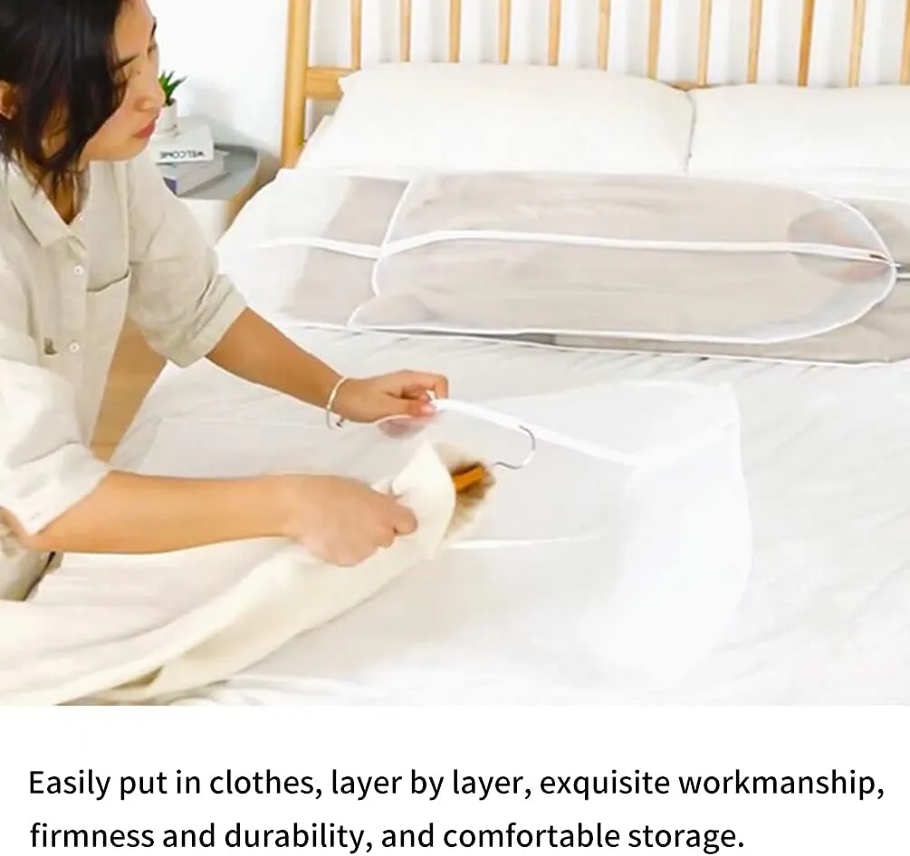 Garment Bags, Transparent Full Zipper Suit Bag Used for Closet Clothes Storage