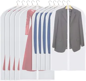 Garment Bags, Transparent Full Zipper Suit Bag Used for Closet Clothes Storage