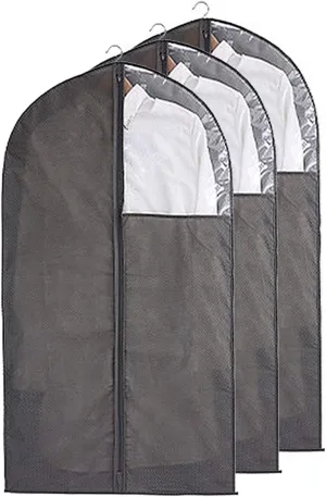 Garment Covers, Dress Bag with Transparent Window, Dust-proof and Moisture-proof, Large Capacity Garment Bags for Shirts, Suits, Trench Coats, Coats, Skirts(Size:60×135cm,Color:2Pcs) (3pcs 6