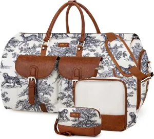 Garment Duffel Bag for Travel - Convertible Carry on Garment Duffel Travel Bag for Women Men Large Weekender Bag with Shoes Pouch 2 in 1 Hanging Suit Travel Duffel Bag 3pcs Set