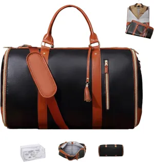 Garment Duffle Bags for Travel, Carry On Bag, Foldable Duffle Bag for Travel, Convertible Garment Bags for Travel, Suit Bag Travel - Garment Bags for Hanging Clothes Black